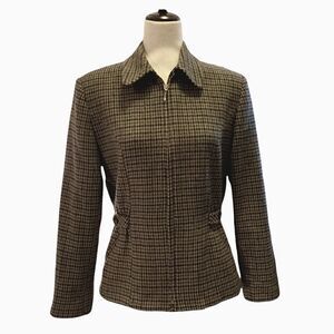 Braebrook Vintage Multicolor 100% Wool Lined Full Zip Tweed Jacket Size S